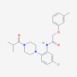 molecular formula C23H28ClN3O3 B243541 N-[5-chloro-2-(4-isobutyryl-1-piperazinyl)phenyl]-2-(3-methylphenoxy)acetamide 