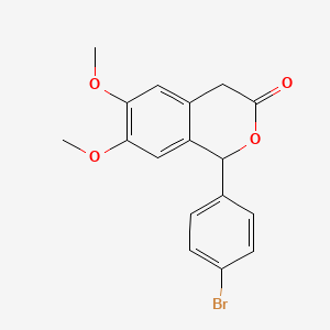 molecular formula C17H15BrO4 B2435410 1-(4-bromophenyl)-6,7-dimethoxy-1,4-dihydro-3H-isochromen-3-one CAS No. 2109370-29-6