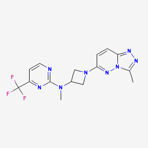 molecular formula C15H15F3N8 B2435414 N-methyl-N-(1-{3-methyl-[1,2,4]triazolo[4,3-b]pyridazin-6-yl}azetidin-3-yl)-4-(trifluoromethyl)pyrimidin-2-amine CAS No. 2200933-64-6