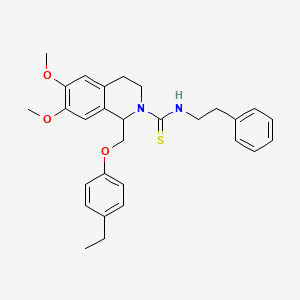 molecular formula C29H34N2O3S B2435415 1-((4-ethylphenoxy)methyl)-6,7-dimethoxy-N-phenethyl-3,4-dihydroisoquinoline-2(1H)-carbothioamide CAS No. 536698-49-4