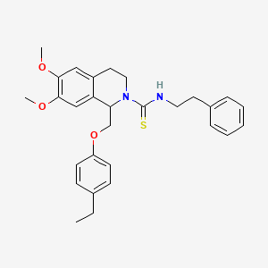 molecular formula C29H34N2O3S B2435415 1-((4-乙基苯氧基)甲基)-6,7-二甲氧基-N-苯乙基-3,4-二氢异喹啉-2(1H)-硫代甲酰胺 CAS No. 536698-49-4