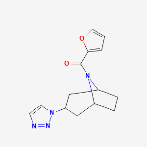 8-(furan-2-carbonyl)-3-(1H-1,2,3-triazol-1-yl)-8-azabicyclo[3.2.1]octane