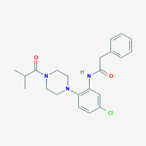 molecular formula C22H26ClN3O2 B243542 N-[5-chloro-2-(4-isobutyryl-1-piperazinyl)phenyl]-2-phenylacetamide 