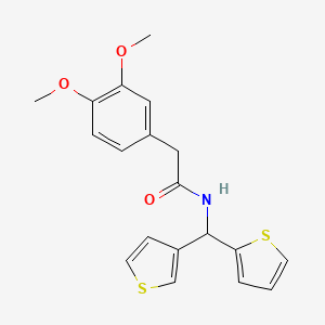 2-(3,4-dimethoxyphenyl)-N-(thiophen-2-yl(thiophen-3-yl)methyl)acetamide