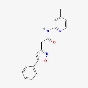 molecular formula C17H15N3O2 B2435427 N-(4-methylpyridin-2-yl)-2-(5-phenylisoxazol-3-yl)acetamide CAS No. 953173-84-7