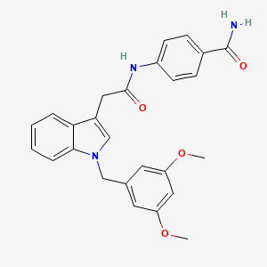4-(2-(1-(3,5-dimethoxybenzyl)-1H-indol-3-yl)acetamido)benzamide