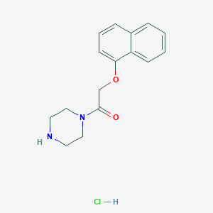 molecular formula C16H19ClN2O2 B2435435 2-Naphthalen-1-yloxy-1-piperazin-1-ylethanone;hydrochloride CAS No. 1219200-89-1