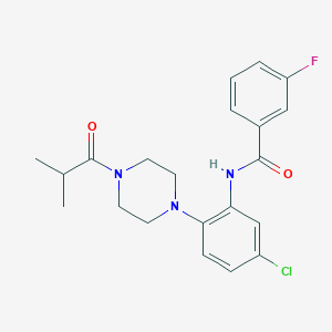 molecular formula C21H23ClFN3O2 B243544 N-[5-chloro-2-(4-isobutyryl-1-piperazinyl)phenyl]-3-fluorobenzamide 