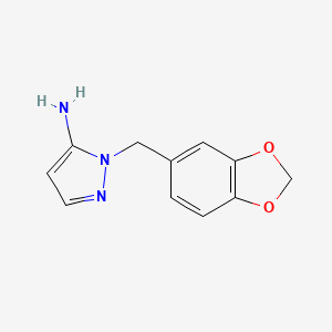 molecular formula C11H11N3O2 B2435446 2-Benzo[1,3]dioxol-5-ylmethyl-2H-pyrazol-3-ylamine CAS No. 3528-55-0