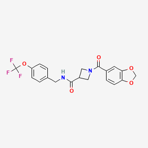 1-(benzo[d][1,3]dioxole-5-carbonyl)-N-(4-(trifluoromethoxy)benzyl)azetidine-3-carboxamide