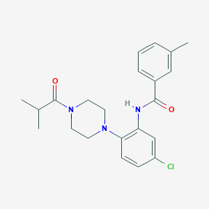 molecular formula C22H26ClN3O2 B243545 N-[5-chloro-2-(4-isobutyryl-1-piperazinyl)phenyl]-3-methylbenzamide 