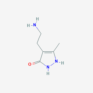molecular formula C6H11N3O B2435450 4-(2-氨基乙基)-5-甲基-1H-吡唑-3(2H)-酮 CAS No. 214839-73-3