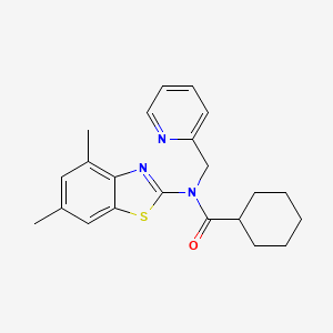 molecular formula C22H25N3OS B2435452 N-(4,6-dimethylbenzo[d]thiazol-2-yl)-N-(pyridin-2-ylmethyl)cyclohexanecarboxamide CAS No. 941968-12-3