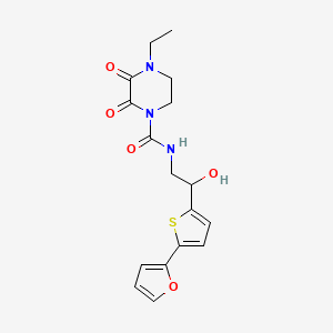 4-Ethyl-N-[2-[5-(furan-2-yl)thiophen-2-yl]-2-hydroxyethyl]-2,3-dioxopiperazine-1-carboxamide