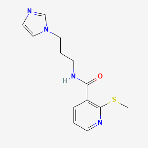 molecular formula C13H16N4OS B2435465 N-[3-(1H-imidazol-1-yl)propyl]-2-(methylsulfanyl)pyridine-3-carboxamide CAS No. 1223197-92-9