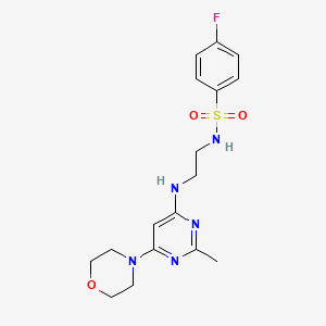 4-fluoro-N-(2-((2-methyl-6-morpholinopyrimidin-4-yl)amino)ethyl)benzenesulfonamide