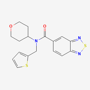 molecular formula C17H17N3O2S2 B2435470 N-(tetrahydro-2H-pyran-4-yl)-N-(thiophen-2-ylmethyl)benzo[c][1,2,5]thiadiazole-5-carboxamide CAS No. 1797961-03-5