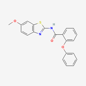 molecular formula C21H16N2O3S B2435477 N-(6-甲氧基-1,3-苯并噻唑-2-基)-2-苯氧基苯甲酰胺 CAS No. 349440-72-8