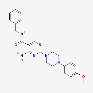 molecular formula C23H26N6O2 B2435478 4-amino-N-benzyl-2-[4-(4-methoxyphenyl)piperazin-1-yl]pyrimidine-5-carboxamide CAS No. 1251672-09-9