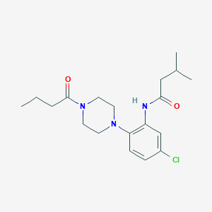 molecular formula C19H28ClN3O2 B243548 N-[2-(4-butanoylpiperazin-1-yl)-5-chlorophenyl]-3-methylbutanamide 