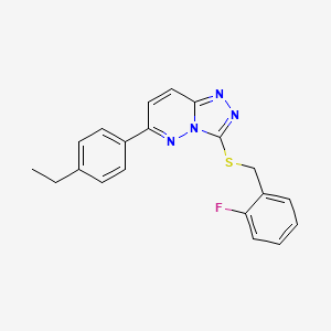molecular formula C20H17FN4S B2435481 6-(4-Ethylphenyl)-3-((2-fluorobenzyl)thio)-[1,2,4]triazolo[4,3-b]pyridazine CAS No. 891092-97-0