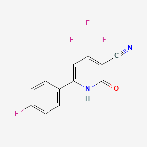 molecular formula C13H6F4N2O B2435484 6-(4-fluorophenyl)-2-oxo-4-(trifluoromethyl)-1H-pyridine-3-carbonitrile CAS No. 366022-33-5