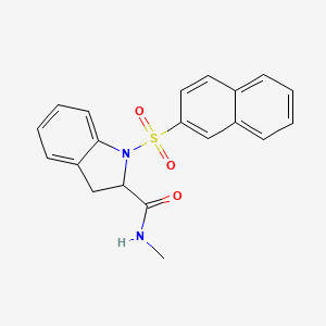 molecular formula C20H18N2O3S B2435485 N-methyl-1-(naphthalen-2-ylsulfonyl)indoline-2-carboxamide CAS No. 1103515-85-0