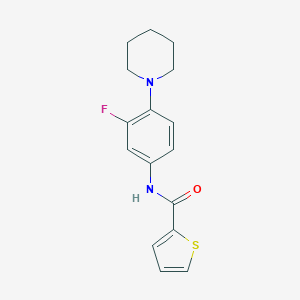 molecular formula C16H17FN2OS B243549 N-[3-fluoro-4-(piperidin-1-yl)phenyl]thiophene-2-carboxamide 