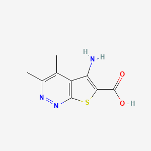 molecular formula C9H9N3O2S B2435490 5-Amino-3,4-dimethylthieno[2,3-c]pyridazine-6-carboxylic acid CAS No. 1452226-14-0