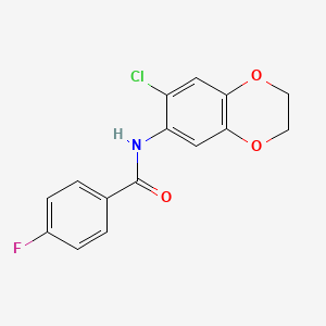 molecular formula C15H11ClFNO3 B2435491 N-(7-chloro-2,3-dihydro-1,4-benzodioxin-6-yl)-4-fluorobenzamide CAS No. 931621-75-9
