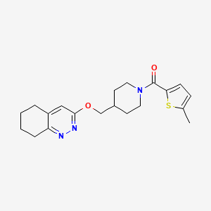 molecular formula C20H25N3O2S B2435494 (5-Methylthiophen-2-yl)(4-(((5,6,7,8-tetrahydrocinnolin-3-yl)oxy)methyl)piperidin-1-yl)methanone CAS No. 2320172-58-3