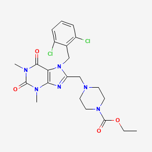 Ethyl 4-[[7-[(2,6-dichlorophenyl)methyl]-1,3-dimethyl-2,6-dioxopurin-8-yl]methyl]piperazine-1-carboxylate