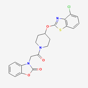 molecular formula C21H18ClN3O4S B2435507 3-(2-(4-((4-氯苯并[d]噻唑-2-基)氧基)哌啶-1-基)-2-氧代乙基)苯并[d]恶唑-2(3H)-酮 CAS No. 1286710-23-3