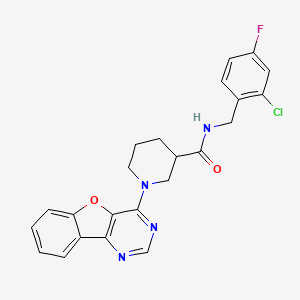 molecular formula C23H20ClFN4O2 B2435508 1-([1]苯并呋喃[3,2-d]嘧啶-4-基)-N-(2-氯-4-氟苄基)哌啶-3-甲酰胺 CAS No. 1112429-19-2