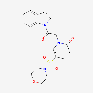 molecular formula C19H21N3O5S B2435516 1-(2-(indolin-1-yl)-2-oxoethyl)-5-(morpholinosulfonyl)pyridin-2(1H)-one CAS No. 1251608-44-2