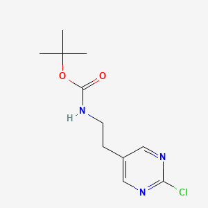 molecular formula C11H16ClN3O2 B2435519 tert-butyl N-[2-(2-chloropyrimidin-5-yl)ethyl]carbamate CAS No. 1638765-31-7