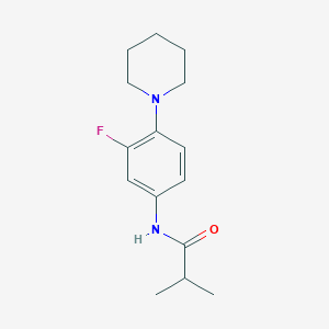 molecular formula C15H21FN2O B243552 N-[3-fluoro-4-(1-piperidinyl)phenyl]-2-methylpropanamide 