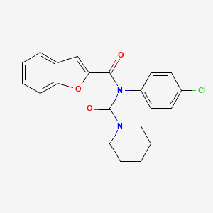 molecular formula C21H19ClN2O3 B2435521 N-(benzofuran-2-carbonyl)-N-(4-chlorophenyl)piperidine-1-carboxamide CAS No. 899951-24-7
