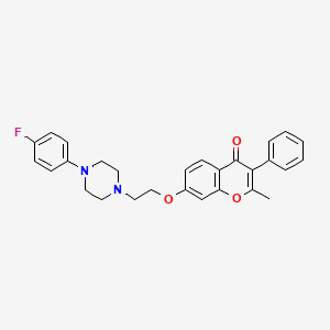 molecular formula C28H27FN2O3 B2435523 7-(2-(4-(4-fluorophenyl)piperazin-1-yl)ethoxy)-2-methyl-3-phenyl-4H-chromen-4-one CAS No. 903201-35-4