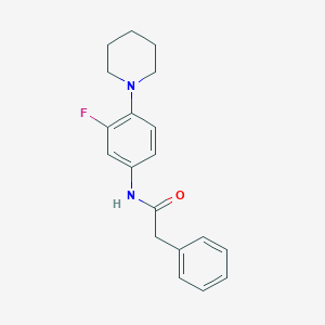 molecular formula C19H21FN2O B243553 N-[3-fluoro-4-(piperidin-1-yl)phenyl]-2-phenylacetamide 