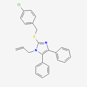 molecular formula C25H21ClN2S B2435530 1-烯丙基-2-[(4-氯苄基)硫代]-4,5-二苯基-1H-咪唑 CAS No. 339277-02-0