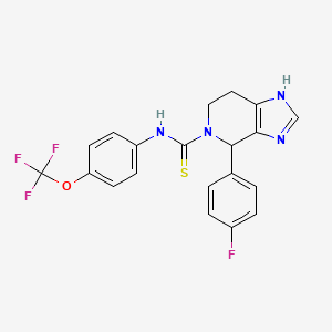 molecular formula C20H16F4N4OS B2435531 4-(4-fluorophenyl)-N-(4-(trifluoromethoxy)phenyl)-6,7-dihydro-3H-imidazo[4,5-c]pyridine-5(4H)-carbothioamide CAS No. 847407-26-5