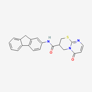 molecular formula C21H17N3O2S B2435532 N-(9H-fluoren-2-yl)-6-oxo-2,3,4,6-tetrahydropyrimido[2,1-b][1,3]thiazine-3-carboxamide CAS No. 1396769-86-0