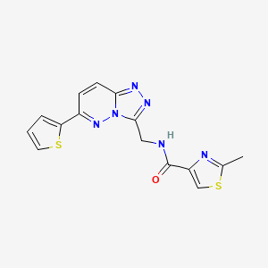 molecular formula C15H12N6OS2 B2435536 2-methyl-N-((6-(thiophen-2-yl)-[1,2,4]triazolo[4,3-b]pyridazin-3-yl)methyl)thiazole-4-carboxamide CAS No. 2034452-57-6