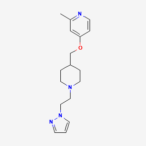 molecular formula C17H24N4O B2435538 2-Methyl-4-[[1-(2-pyrazol-1-ylethyl)piperidin-4-yl]methoxy]pyridine CAS No. 2380060-42-2