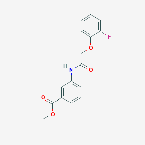 molecular formula C17H16FNO4 B243554 Ethyl 3-{[(2-fluorophenoxy)acetyl]amino}benzoate 