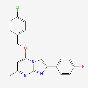 5-[(4-Chlorophenyl)methoxy]-2-(4-fluorophenyl)-7-methylimidazo[1,2-a]pyrimidine