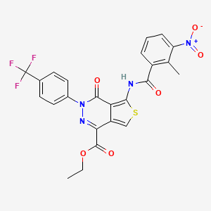 Ethyl 5-[(2-methyl-3-nitrobenzoyl)amino]-4-oxo-3-[4-(trifluoromethyl)phenyl]thieno[3,4-d]pyridazine-1-carboxylate