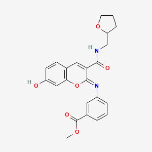 methyl 3-({(2Z)-7-hydroxy-3-[(tetrahydrofuran-2-ylmethyl)carbamoyl]-2H-chromen-2-ylidene}amino)benzoate