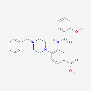 molecular formula C27H29N3O4 B243555 Methyl 4-(4-benzyl-1-piperazinyl)-3-[(2-methoxybenzoyl)amino]benzoate 